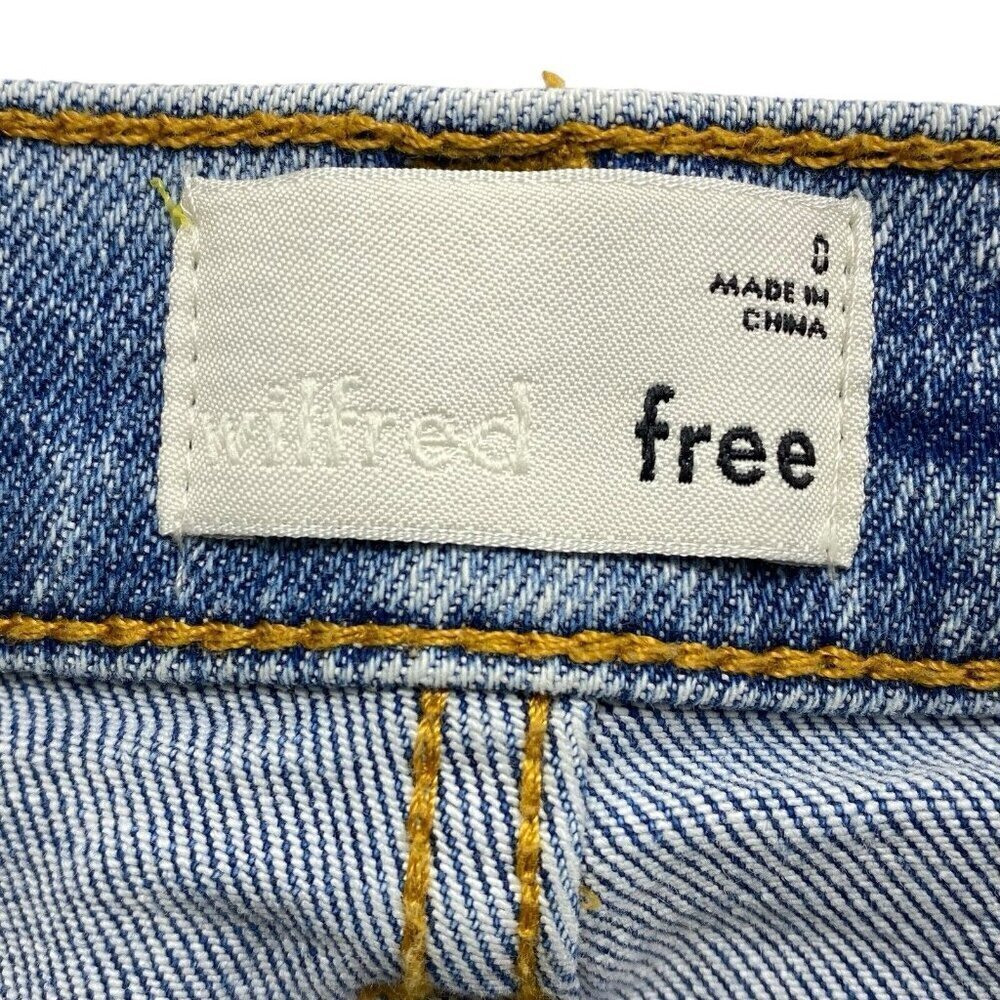 WILFRED FREE Tanit Denim Mini Skirt Frayed Step Hem Size 0 Blue‎ hb-17 - Picture 7 of 9